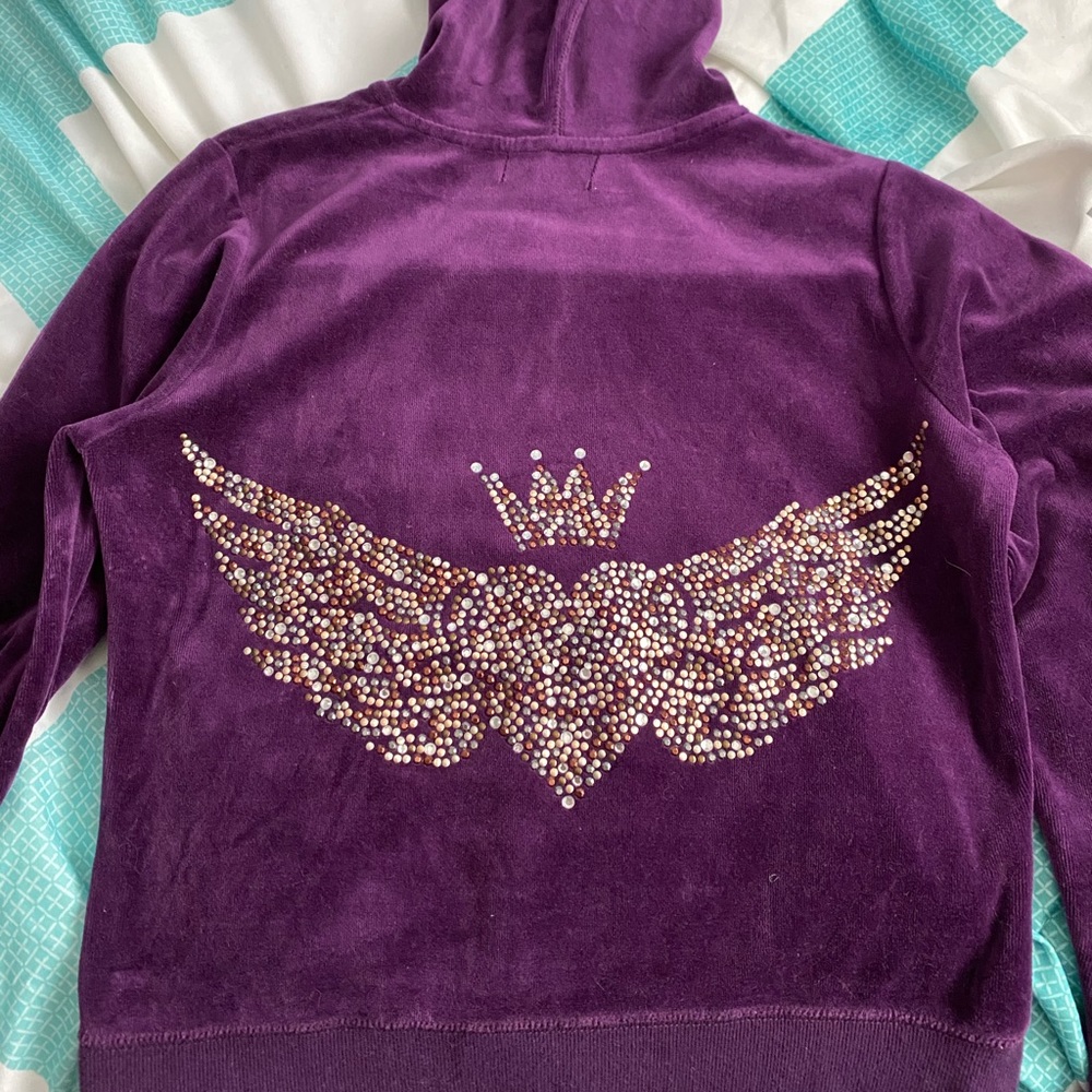 AQUA Velour Zip Hoodie - Picture 2 of 3